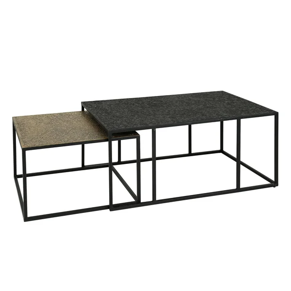 Table gigogne noir et or NOVA (lot de 2 pièces)