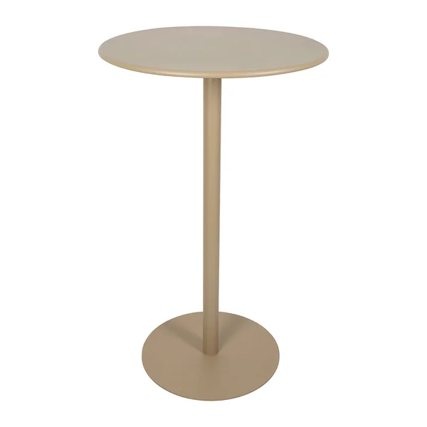 Table haute d'extérieur ronde en acier taupe d60xh100cm - Ajay