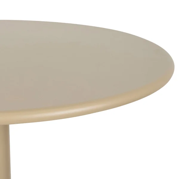 Table haute d'extérieur ronde en acier taupe d60xh100cm - Ajay