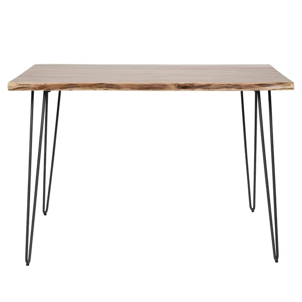 Table haute en bois massif bordure naturelle 130 cm MELBOURNE