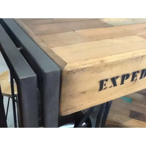 Table mange debout rectangle bois recyclé 180x90 CARAVELLE