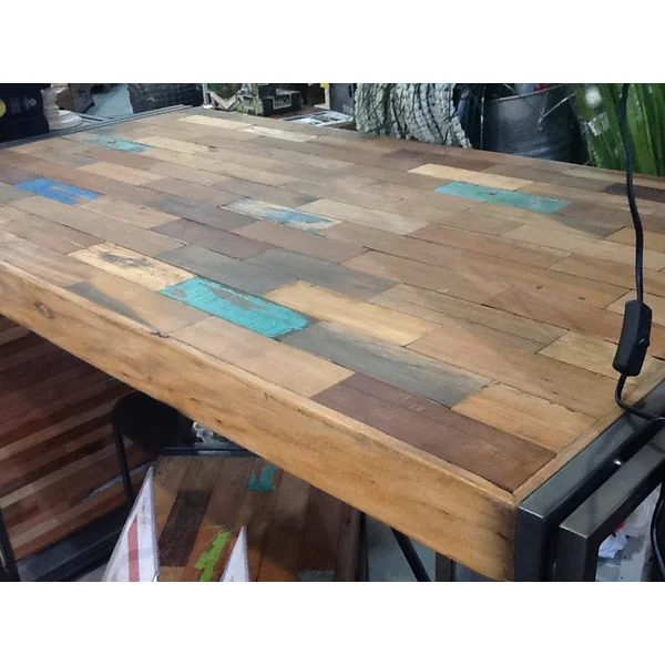 Table mange debout rectangle bois recyclé 180x90 CARAVELLE