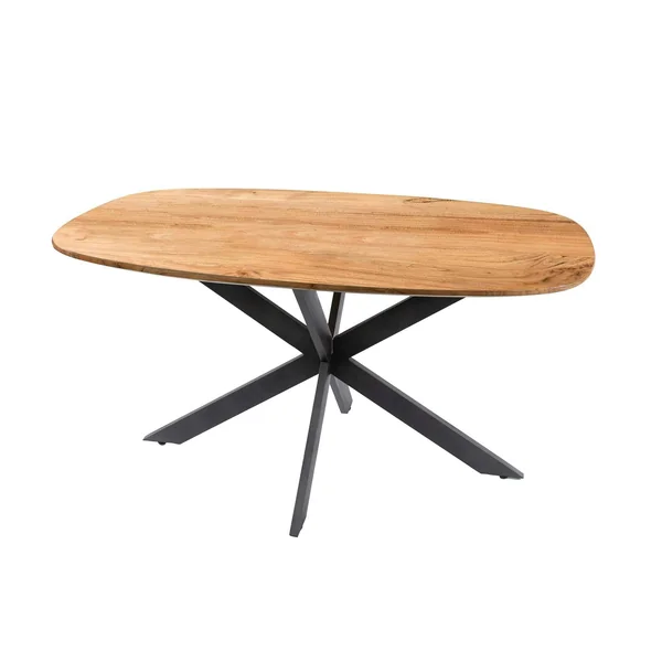 Table pied central avec plateau en bois d'acacia 150 cm MELBOURNE
