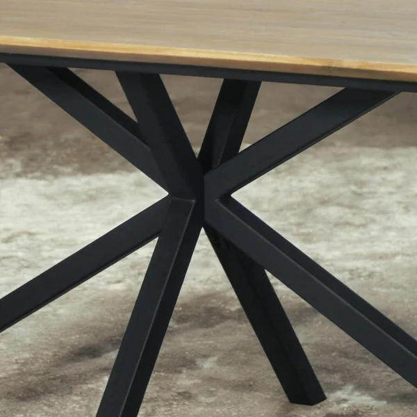 Table pied central en bois de teck recyclé 2 m DEPOK