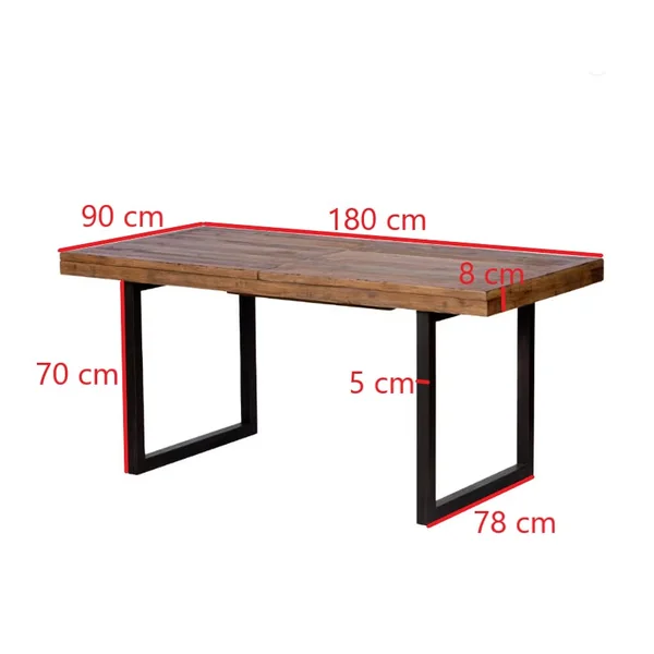 Table Repas Extensible Bois recyclé 180/240x90x77cm BRISBANE