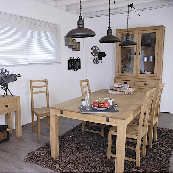 Table repas extensible hévéa 130/210cm HELENA