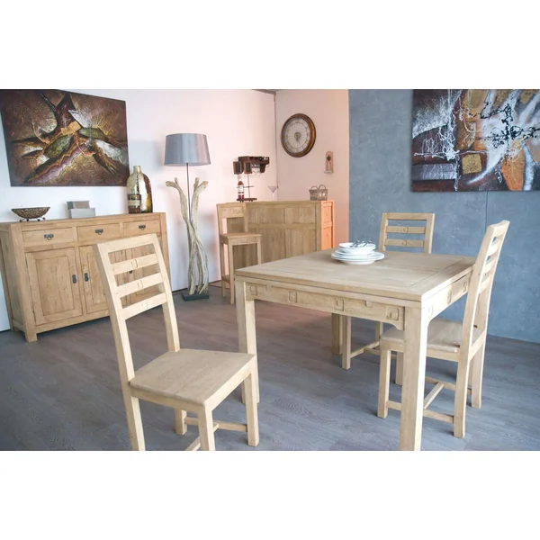 Table repas extensible hévéa 150/230cm TESSA