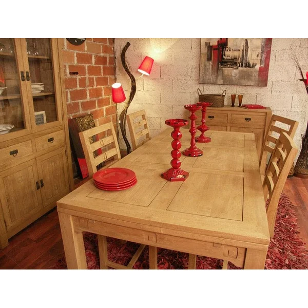 Table repas extensible hévéa 150/230cm TESSA