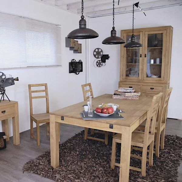 Table repas extensible hévéa 180/260cm HELENA
