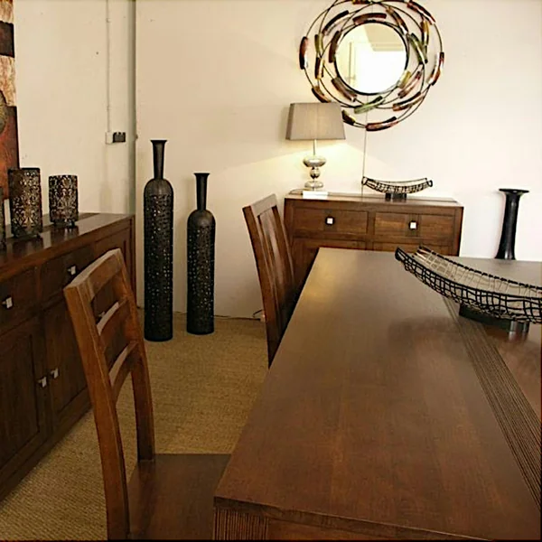 Table repas hévéa 130x130cm GALA