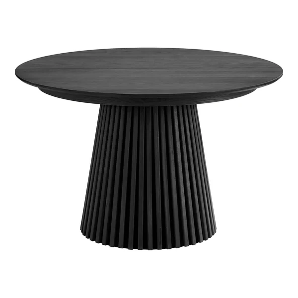 Table ronde extensible en chêne noir avec piètement baguette (3 rallonges incluses) ø120 cm /160 cm / 200 cm / 240 cm AMSTERDAM