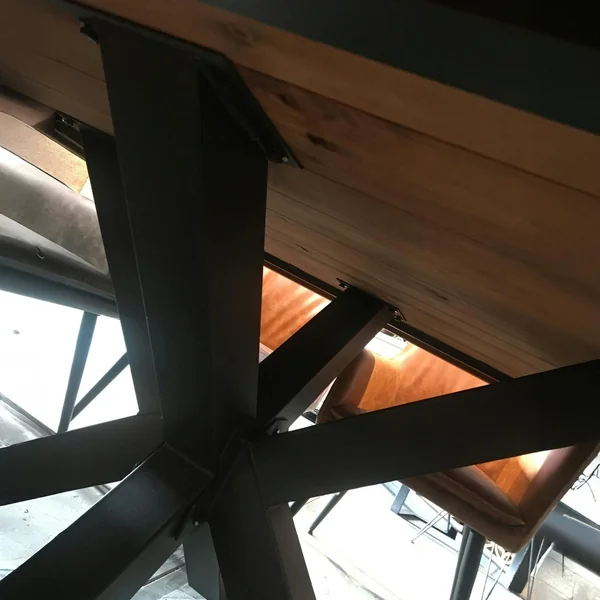 Table salle à manger bois métal pied croisé 200 cm OKA