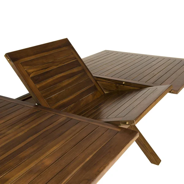 Table à manger de jardin extensible en teck 180/240 cm pieds croisés MACAO