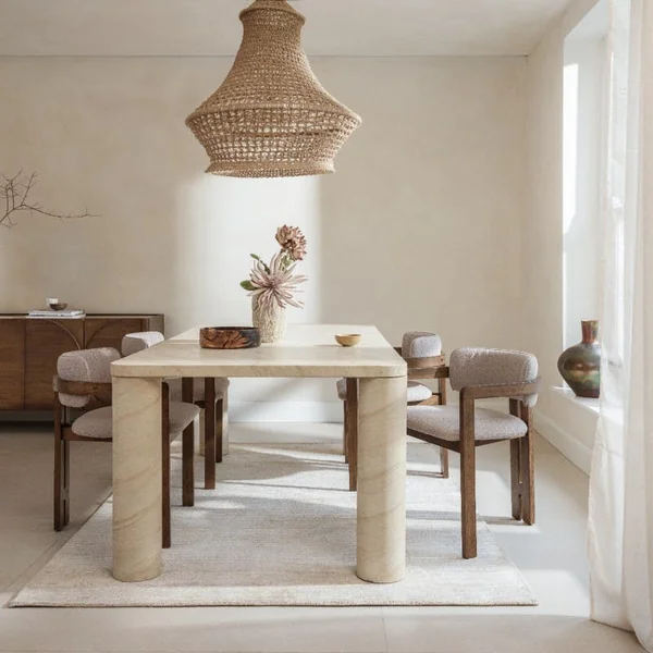Table à manger en pierre forme organique 205 cm IDAHO
