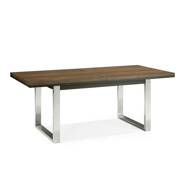 Table à manger extensible en chêne et métal brossé 190-240 RIMINI