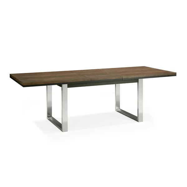 Table à manger extensible en chêne et métal brossé 190-240 RIMINI