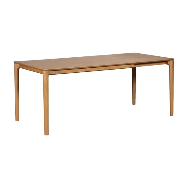 Table à manger moderne en chêne clair avec rallonge intégrée 135-190 cm DERBY