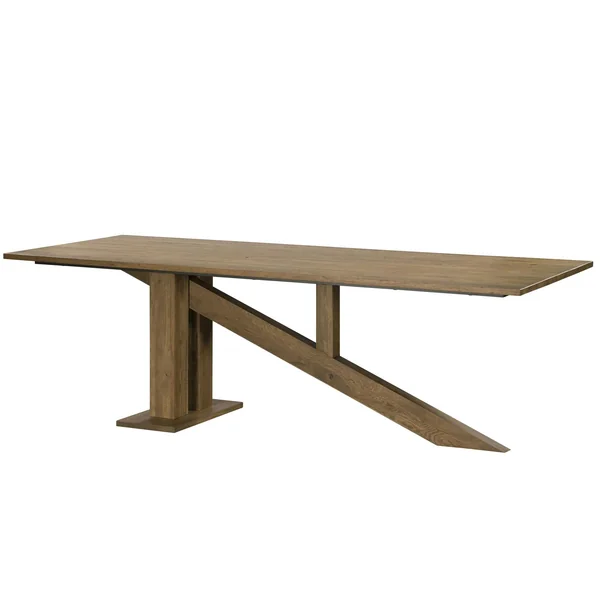 Table à manger moderne piètement oblique chêne massif 240 cm HUDSON