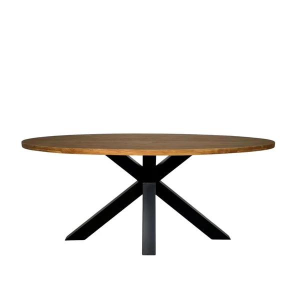 Table à manger ovale en bois de teck recyclé 190 cm ONTARIO