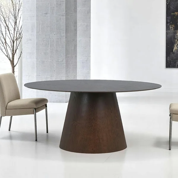 Table à manger ovale vintage en placage noyer 160 cm LISBONNE