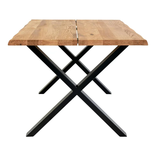 Table à rallonge en bois de chêne clair avec bordures naturelles 140 cm SAVONE