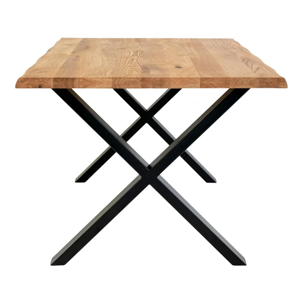 Table à rallonge en bois de chêne clair avec bordures naturelles 300 cm SAVONE