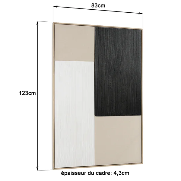 Tableau moderne matières et couleurs mixées 83 x 123 cm