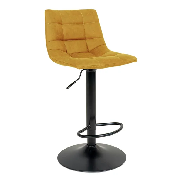 Tabouret de bar réglable en hauteur et pivotant, velours moutarde (lot de 2) SAVONE