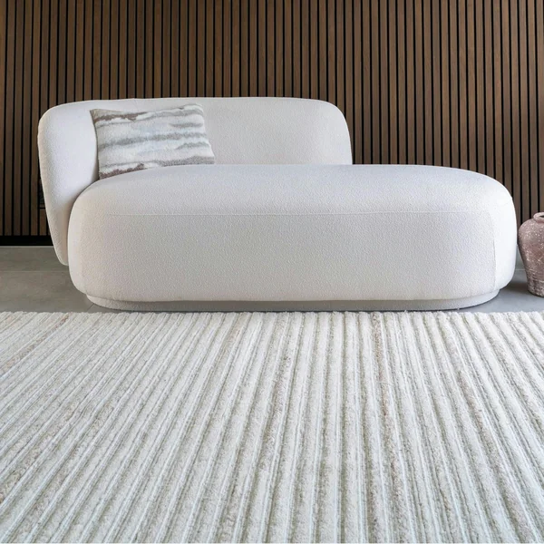 Tapis blanc ivoire en laine tuftée main 160x230 cm FEZ