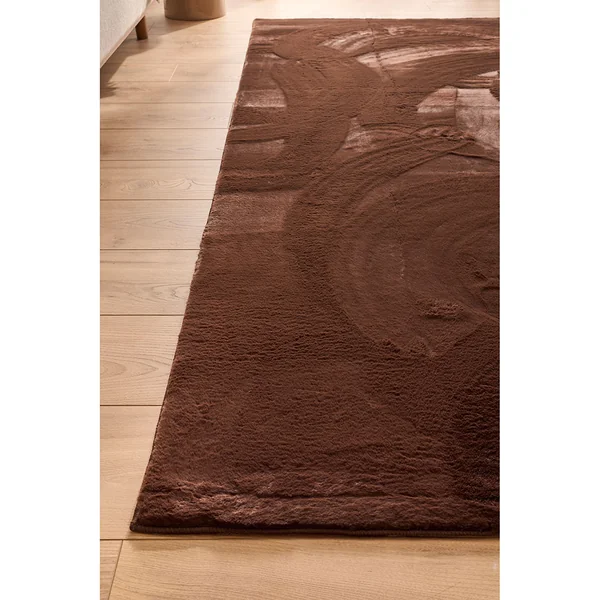 Tapis en fausse fourrure marron 160x230cm - Nube