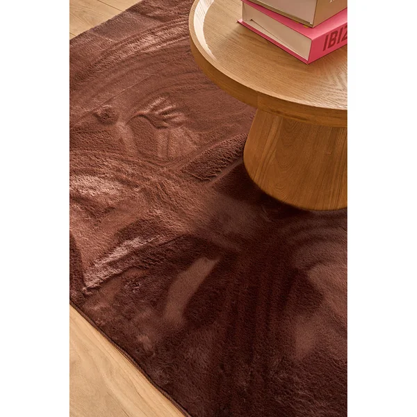 Tapis en fausse fourrure marron 160x230cm - Nube