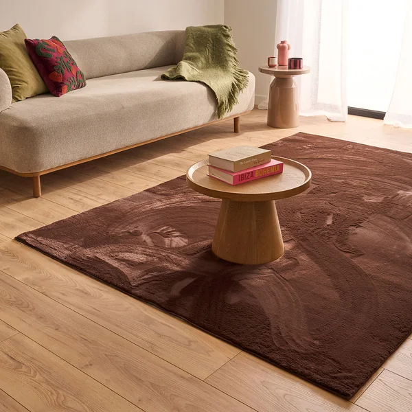 Tapis en fausse fourrure marron 160x230cm - Nube