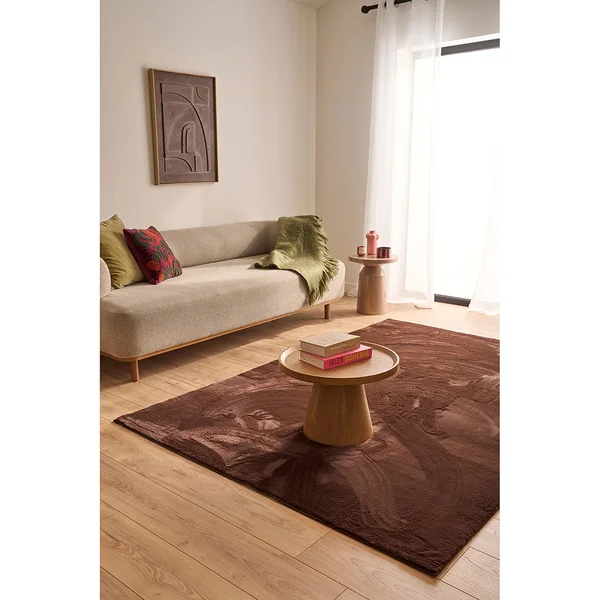 Tapis en fausse fourrure marron 160x230cm - Nube