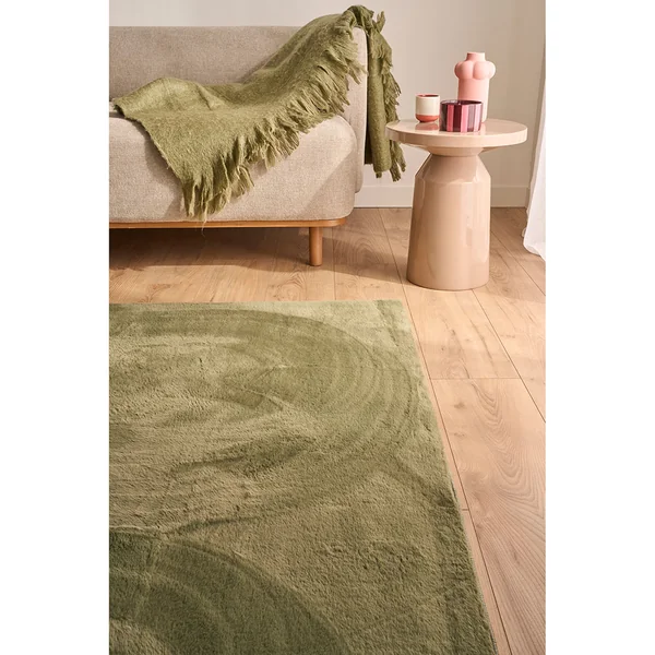 Tapis en fausse fourrure vert 160x230cm - Nube