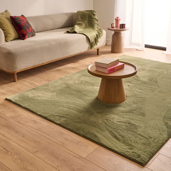 Tapis en fausse fourrure vert 160x230cm - Nube