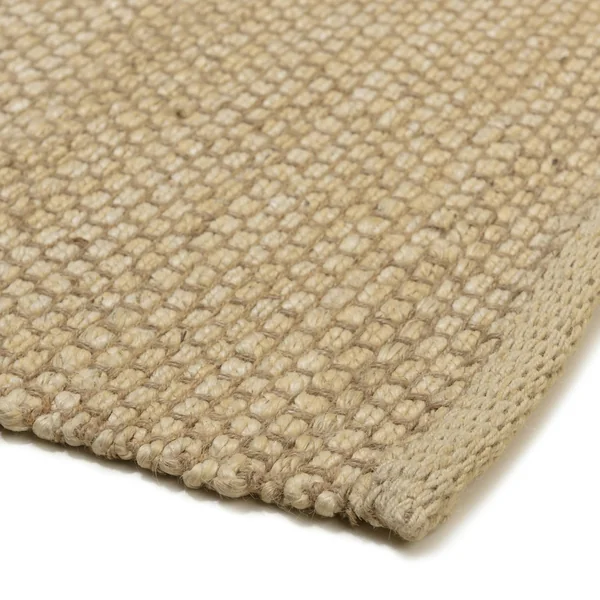 Tapis rectangulaire 160 x 230 cm jute et coton couleur sable