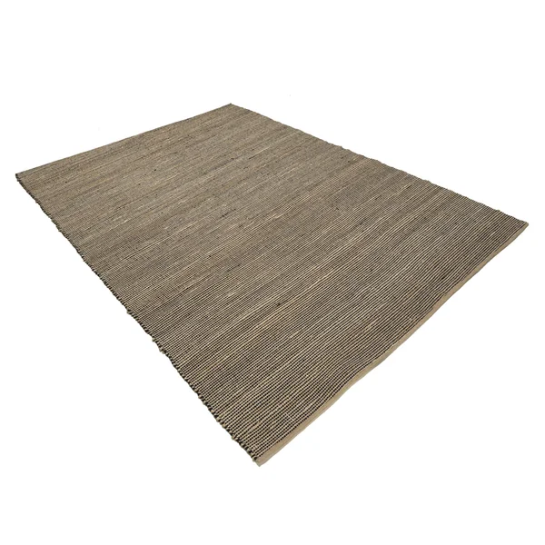 Tapis rectangulaire 160 x 230 cm jute et coton marron / noir