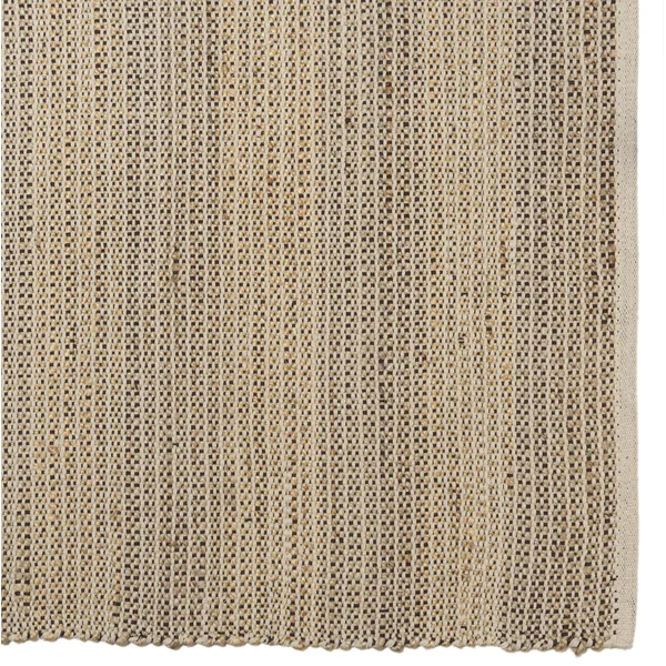 Tapis rectangulaire 200 x 290 cm jute et coton beige / noir