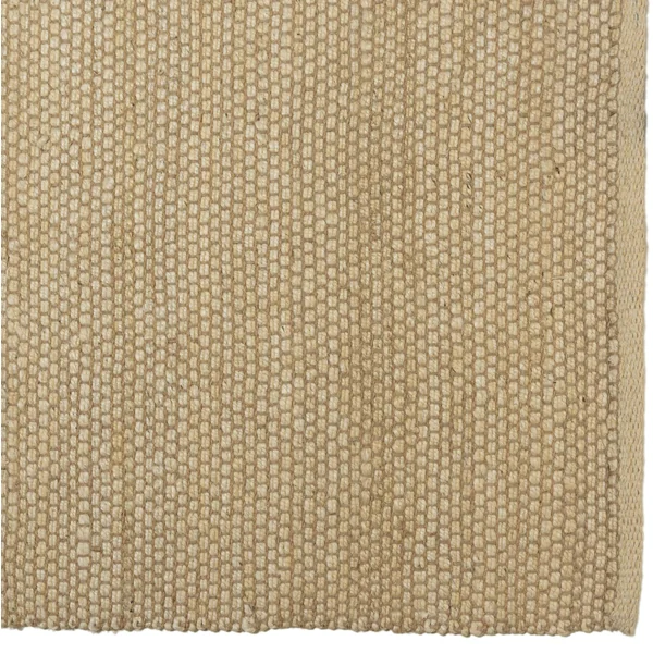 Tapis rectangulaire 200 x 290 cm jute et coton couleur sable
