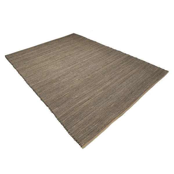 Tapis rectangulaire 200 x 290 cm jute et coton marron / noir