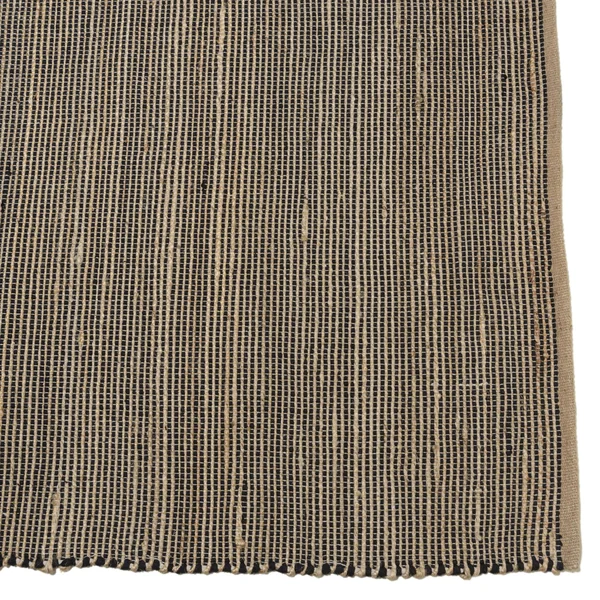 Tapis rectangulaire 200 x 290 cm jute et coton marron / noir