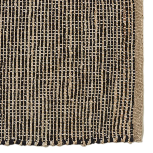 Tapis rectangulaire 200 x 290 cm jute et coton marron / noir
