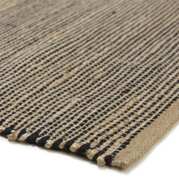 Tapis rectangulaire 200 x 290 cm jute et coton marron / noir