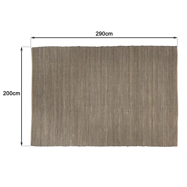 Tapis rectangulaire 200 x 290 cm jute et coton marron / noir