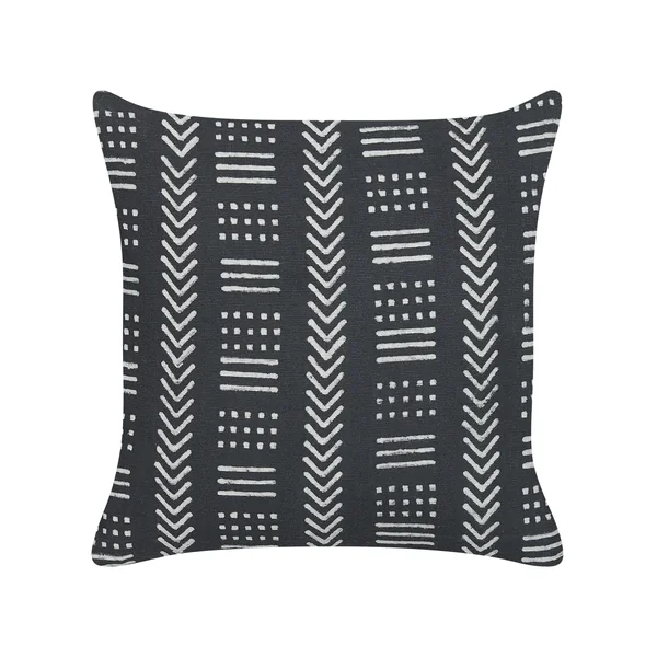Throw Cushion BENZOIN Cotton 45 x 45 cm Black Geometric Pattern