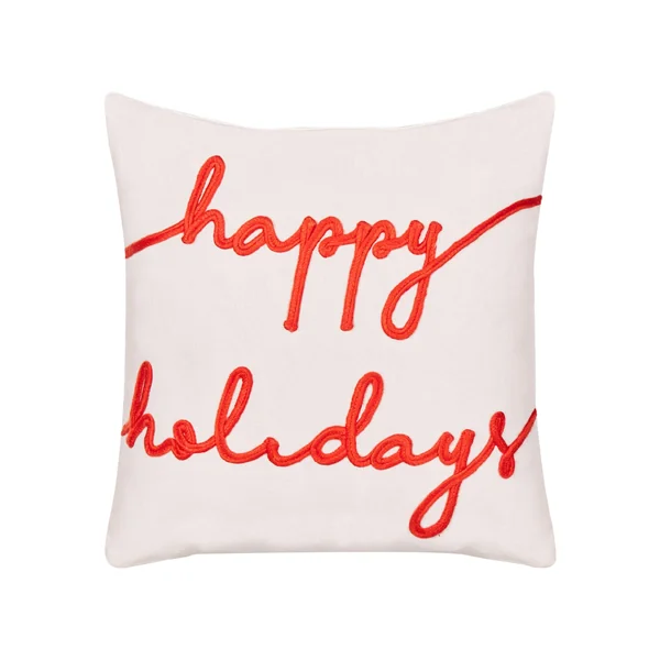 Throw Cushion EXACUM Velvet 45 x 45 cm White Christmas Motif