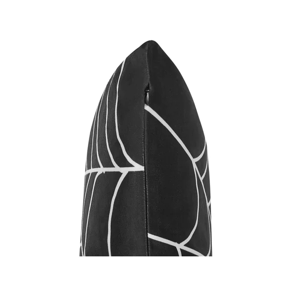 Throw Cushion LYCORIS Velvet 45 x 45 cm Black Abstract Pattern