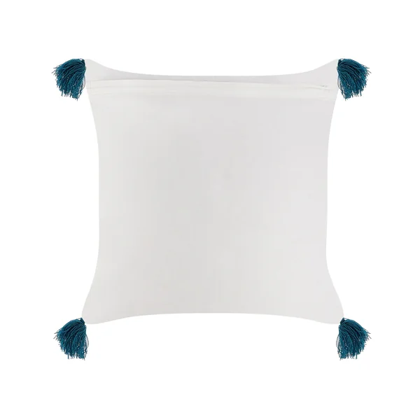 Throw Cushion TILIA Cotton 45 x 45 cm Blue Geometric Pattern