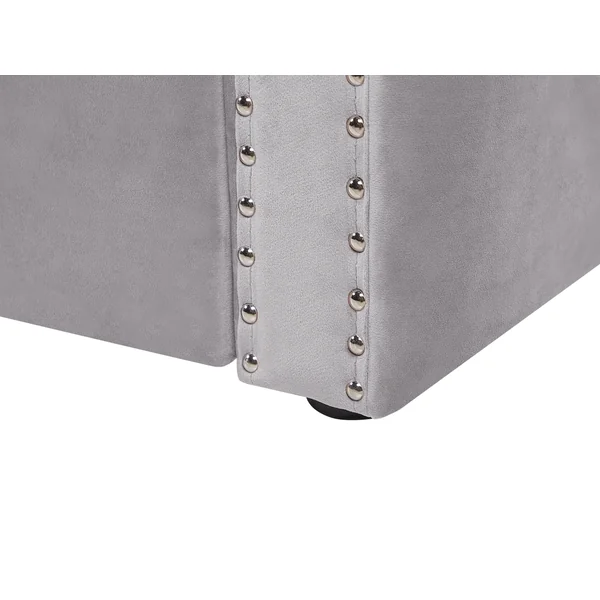 Trundle Bed Velvet GASSIN 90 x 200 cm (EU Single) Grey
