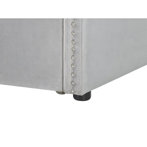 Trundle Bed Velvet TROYES 90 x 200 cm (EU Single) Light Grey